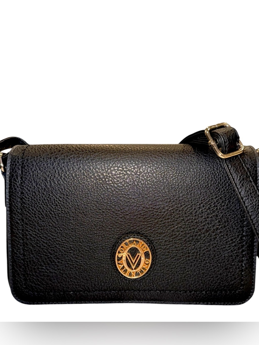 Valentino Orlandi Matte Black Pebbled Vegan Leather X-body - NWT - Picture 1 of 2